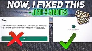 Your Transaction Cannot Be Completed Google Play | How to Fix Bgmi UC Purchase Problem in 2024