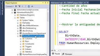 SQL Server - Date and Time : Data Types and Functions Parte 2.3 DATEDIFF, GETDATE