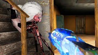 Using New Plasma Gun To Kill Spider Angeline In All DVloper Games | Granny 1.9 VS The Twins Remake