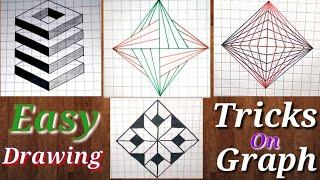 Easy Drawing Tricks on Graph / Optical illusion Drawing / Op Art || AT Drawing Art