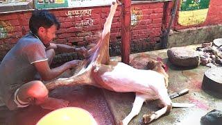 Full Goats Cutting Skills | Big Goat Cutting In Bangladesh Mutton Market