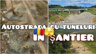 Autostrada cu tuneluri Lugoj - Deva în șantier, imagini AERIENE