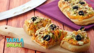 Mediterranean Pizza, Lebanese Pizza by Tarla Dalal