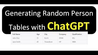 Creating Random Person Data Tables with ChatGPT: A Step-by-Step Tutorial