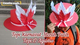 CARA MEMBUAT TOPI KARNAVAL MERAH PUTIH DARI KARDUS BEKAS || TOPI 17 AGUSTUS || DIY PAPER CRAFT