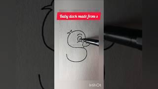 how to draw a baby duck // Baby duck made from s // easy drawing #shorts #duckdrawing #easydrawing