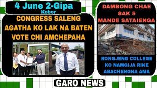 Garo News:4 June 2024/Agatha sangma ko Saleng amchepjok aro Dambong chae sak 5 mande