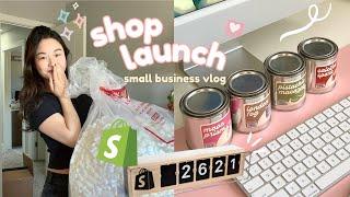 SHOP LAUNCH VLOG Pt 1️ Packing orders for my small business on Shopify, biz anxiety, late nights