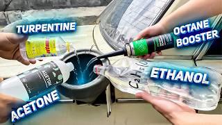 We add acetone (and other fluids) to gasoline - what will happen?