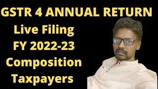 GSTR 4 Annual Return Live Filing | FY 2022-23 | GST Annual Return of Composition Taxpayers | Tamil