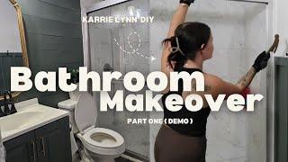 ️NEW️ DIY BATHROOM MAKEOVER ON A BUDGET | SMALL BATHROOM TRANSFORMATION  Part 1 ( demo)