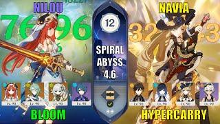 Nilou Bloom and Navia Hypercarry - 4.6 Spiral Abyss Floor 12 9 Star | Genshin Impact Tips and Tricks
