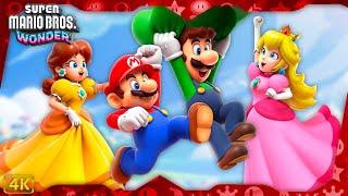 Super Mario Bros. Wonder ⁴ᴷ Full Playthrough 100% (All 6 Medals, All Wonder Seeds) 4-Players
