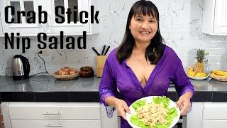 Tasty Crab Sticks Salad - Secret Recipe - to have firm Breasts  [NOBRA] Presented in Sexy Lingerie