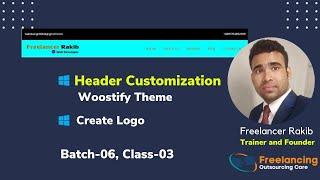Woostify Theme Header Customization || Website Header Customization, Create Logo || Batch-6, Class-3