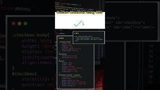 Custom Checkbox using CSS #css #coding #programming #shorts