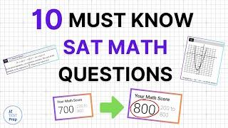 [March SAT Math] 10 Must Know SAT MATH Questions (2025)