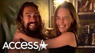 Jason Momoa & Emilia Clarke Beam In 'Game Of Thrones' Reunion