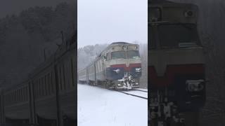 An old man with a gray beard and gray eyebrows runs through the snow