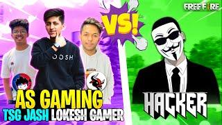 3 Youtubers Vs Hacker Free Fire Best Hacker Gameplay | Lokesh Gamer Op Reaction - Garena Free Fire