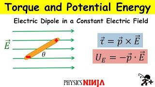 Torque and Potential Energy of an Electric Dipole in an Electric Field