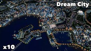 100k Population Dream City Timelapse Build | Cities: Skylines | No Mods | Chill House Music
