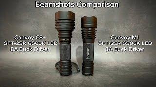 Beamshots Comparison - Convoy C8+ SFT-25R 8A vs Convoy M1 SFT-25R 8A