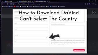 How to Download DaVinci Resolve | Can't Select The Country - Solution