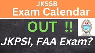 JKSSB Exam Calendar - Out  - OFFICIAL NOTICE - JKSSB Updates