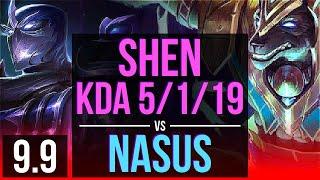 Climb the ladder as SHEN vs NASUS (TOP) | KDA 5/1/19, 600+ games | EUW Challenger | v9.9