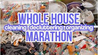 WHOLE HOUSE CLEANING DECLUTTERING AND ORGANIZING MARATHON // OVER 3 HOURS OF CLEANING MOTIVATION