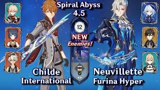 C0 Childe International & C0 Neuvillette Hyper | Spiral Abyss 4.5 - Floor 12 9 Star | Genshin Impact