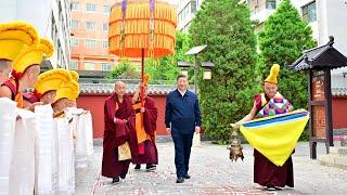 习近平在青海考察！习近平察看果洛西宁民族中学学生食堂就餐条件和学生住宿条件！习近平考察西宁市城中区的宏觉寺/Xi Jinping inspects Qinghai