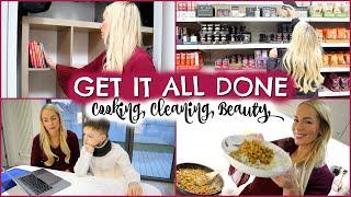 GET IT ALL DONE WITH ME | COOKING, ORGANISING, TEETH WHITENING AND HOMEWORK! AD