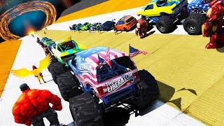 Superhero Drag Racing Challenge: Mega Ramp Sports-Cars OffRoad Vehicles Juggernaut Red Hulk in GTA 5