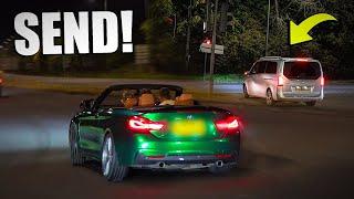 Car Drives The WRONG Direction At Car Meet! - Modified Cars Leaving a Car Meet!