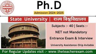 PhD admission new notification 2024 without NET-JRF | Non-NET fellowship available? @theteacherexam