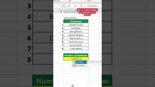 How to count number of employees in Excel! #excel