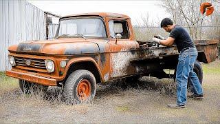 Mann stellt zerstörten V8 Chevrolet C10 vollständig wieder her | Von Anfang bis Ende by@FLManGarage