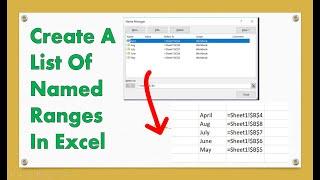 Create A List Of Named Ranges