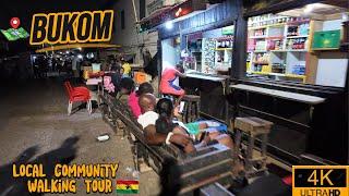 4K Nightlife Virtual Walking Tour Of BUKOM, The Fighting (Boxing) Shanty Town Of Ghana-West Africa