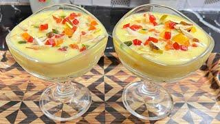 Fruit Custard Recipe | Healthy & Easy Summer Dessert Recipe | Custard Recipe | HatkeSawad