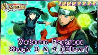 (6th Anniversary) Veteran Fortress - Stage 3 & 4 Gameplay (Clear) | Naruto X Boruto Ninja Voltage