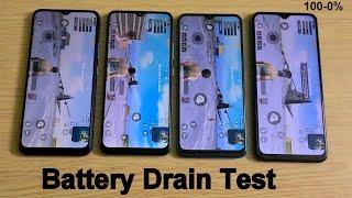 Realme C12 vs Realme C11 vs Realme C3 vs Infinix Smart 4 Plus Battery Drain Test (100-0%)