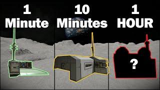 Building an OUTPOST in 1 Minute, 10 Minutes, and 1 Hour! - Space Engineers Challenge