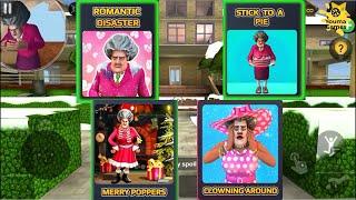 Scary Teacher 3D 2024 Levels #4 Stick To A Pie Romantic Disaster  Merry Poppers Clowning Around 