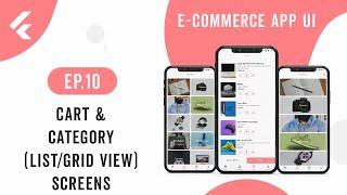 E-Commerce App UI | EP.10 Cart, Category(Products) Screens | Speed Code