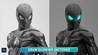 How to Draw Glowing Sketches in Photoshop | Glow Effect Tutorial