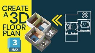 How to create a 3D Rendered Floor Plan from 2D CAD drawings using 3DS MAX