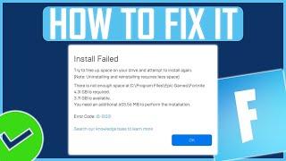 Fortnite Not Enough Free Space Error Fix (New) | How To Fix Fortnite Install Failed Error